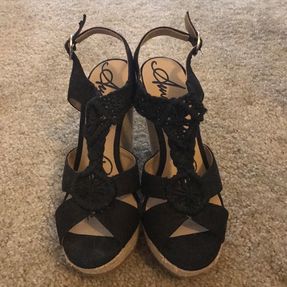 Black espadrille wedges